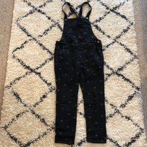 Cris cross Free People gold embroidered overalls
